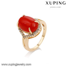 14721 Anillo de aleación de cobre de joyería de moda, diseño de anillo de dedo de oro 18k para mujer con precio